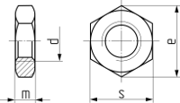 Гайка шестигранна низька з фаскою DIN 439 частина 2. Креслення